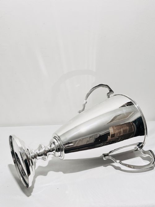 LARGE VINTAGE SILVER PLATED TROPHY CUP C1950 - ADDITIONAL PHOTO 2