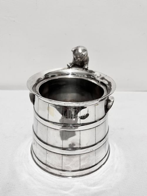 CAT GOT THE CREAM NOVELTY MILK CHURN BY REED BARTON C1880 - ADDITIONAL PHOTO 3