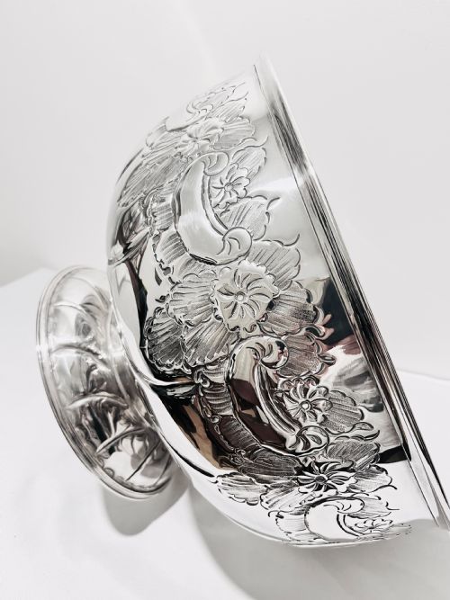LARGE VINTAGE SILVER PLATED PUNCH BOWL C1940 BY VINERS OF SHEFFIELD - ADDITIONAL PHOTO 6