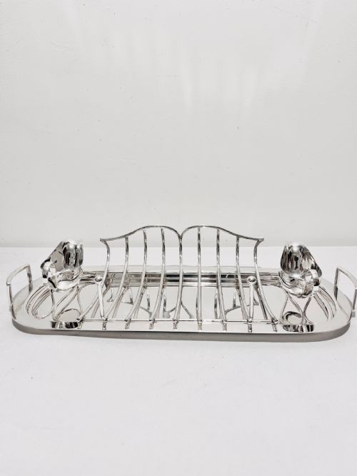 smart antique silver plated asparagus server by goldsmiths silversmiths c1900 - CATEGORY: ANTIQUE SILVER - DATED 1900