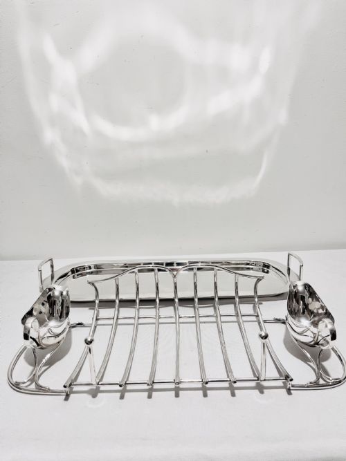 SMART ANTIQUE SILVER PLATED ASPARAGUS SERVER BY GOLDSMITHS SILVERSMITHS C1900 - ADDITIONAL PHOTO 2