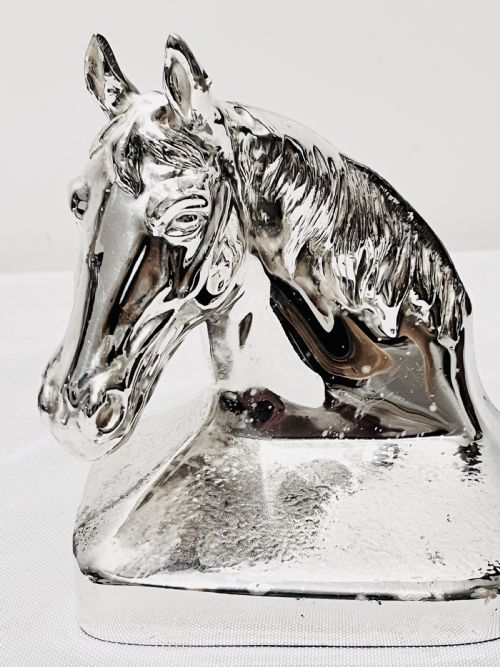 SMART VINTAGE SILVER PLATED HORSE HEAD BOOK ENDS C1940 - ADDITIONAL PHOTO 6