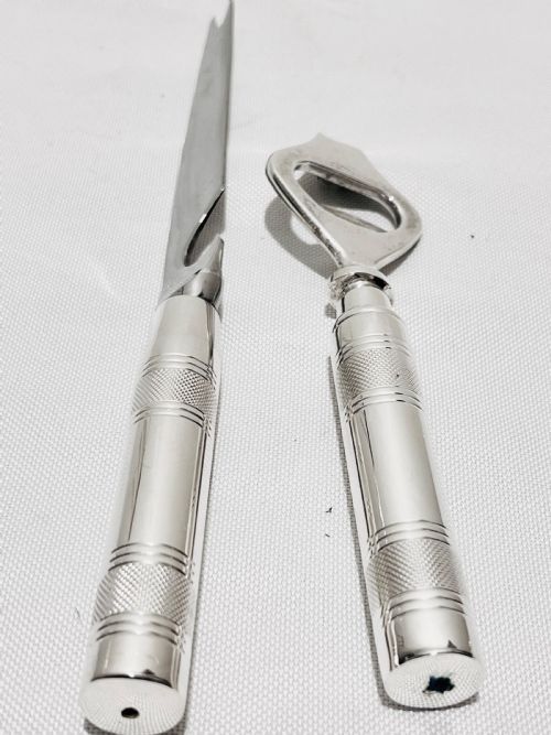 ANTIQUE SILVER PLATED COCKTAIL BAR TOOLS ACCESSORIES SET C1920 BY PHV - ADDITIONAL PHOTO 4