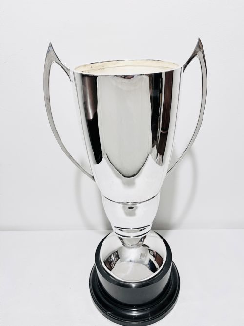 tall silver plated sporting trophy cup c1940 - CATEGORY: ANTIQUE SILVER - DATED 1940