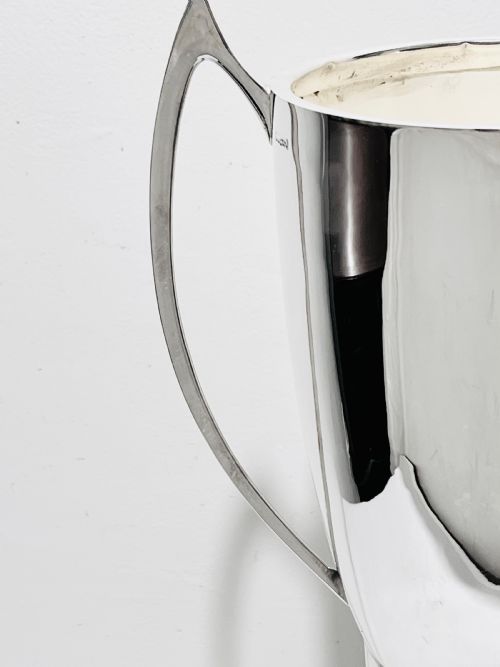 TALL SILVER PLATED SPORTING TROPHY CUP C1940 - ADDITIONAL PHOTO 3