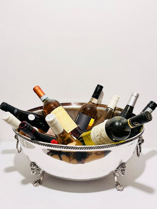 ANTIQUE SILVER PLATED CONVERTED MEAT COVER INTO A WINE CHILLER COOLER C1880 - ADDITIONAL PHOTO 1