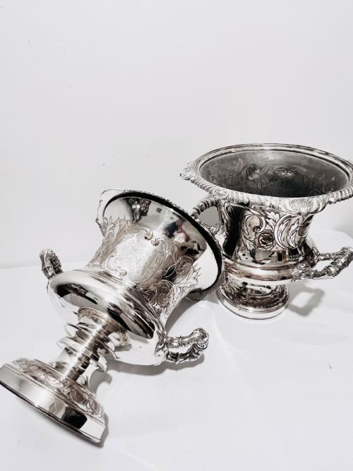 PAIR OF ANTIQUE OLD SHEFFIELD SILVER PLATE WINE COOLERS C1830 - ADDITIONAL PHOTO 6