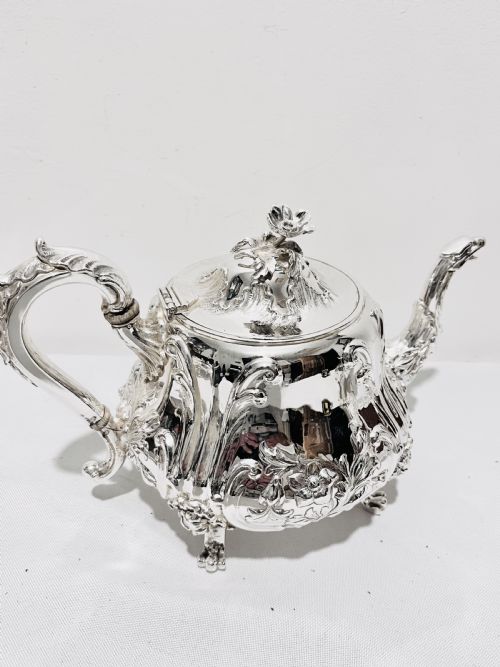 ANTIQUE SILVER PLATED 4 PIECE TEA COFFEE SET BY ELKINGTON COMPANY C1880 - ADDITIONAL PHOTO 2