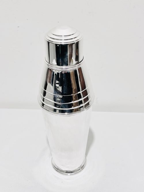 art deco silver plated cocktail shaker by barker ellis c1930 - CATEGORY: ANTIQUE SILVER - DATED 1930