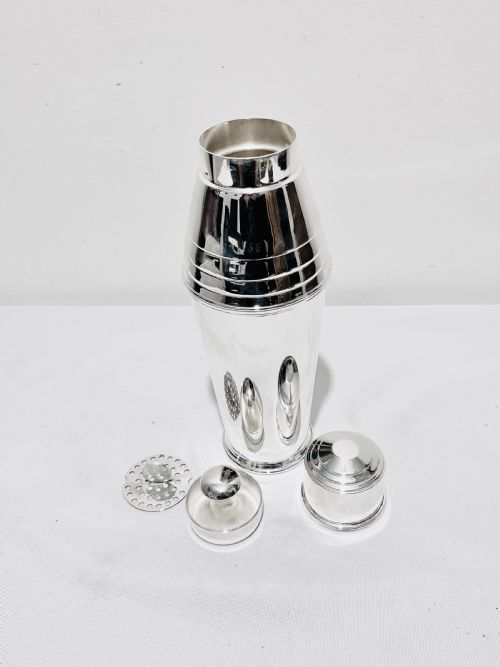 ART DECO SILVER PLATED COCKTAIL SHAKER BY BARKER ELLIS C1930 - ADDITIONAL PHOTO 5