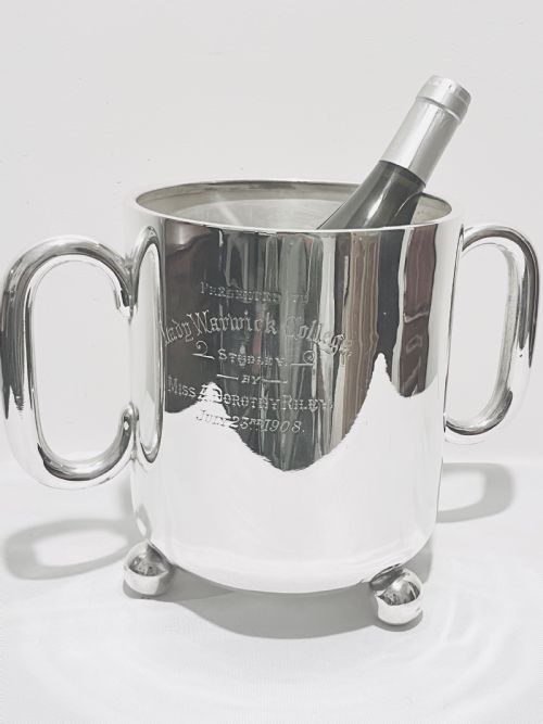 ANTIQUE SILVER PLATED TROPHY WINE COOLER C1900 - ADDITIONAL PHOTO 6