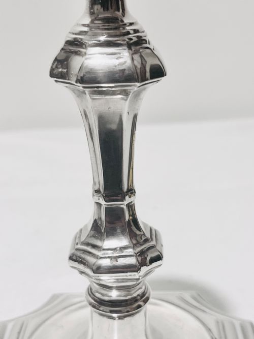 SET OF 4 ANTIQUE SILVER PLATED CANDLESTICKS C1900 BY BARKER ELLIS - ADDITIONAL PHOTO 5