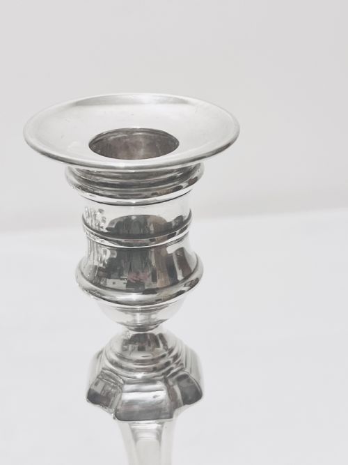 SET OF 4 ANTIQUE SILVER PLATED CANDLESTICKS C1900 BY BARKER ELLIS - ADDITIONAL PHOTO 6