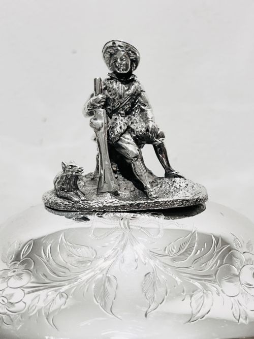 ANTIQUE SILVER PLATED AND CUT GLASS BISCUIT BOX C1880 - ADDITIONAL PHOTO 2