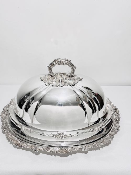 antique old sheffield silver plate meat dome with original flat c1830 - CATEGORY: ANTIQUE SILVER - DATED 1800