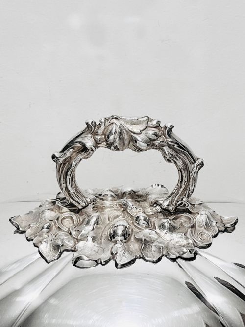 ANTIQUE OLD SHEFFIELD SILVER PLATE MEAT DOME WITH ORIGINAL FLAT C1830 - ADDITIONAL PHOTO 1