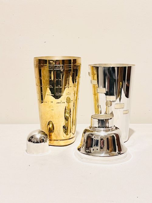 BRITISH PATENTED DIAL A DRINK SILVER PLATED COCKTAIL SHAKER C1930 - ADDITIONAL PHOTO 1