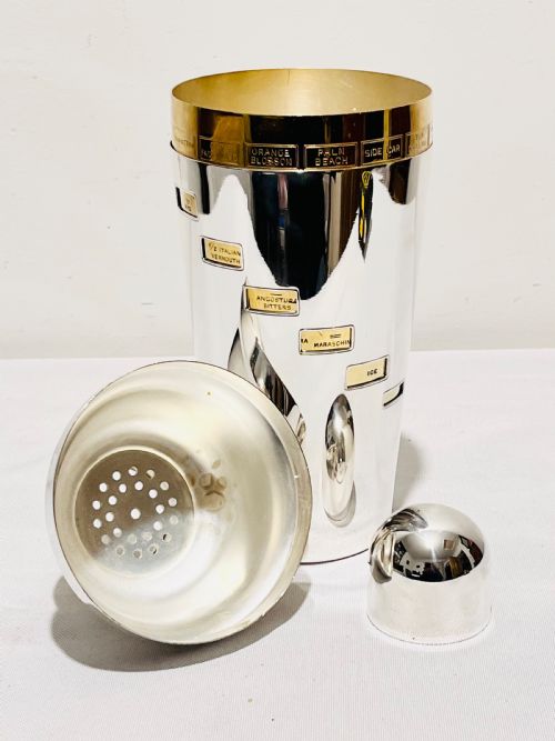 BRITISH PATENTED DIAL A DRINK SILVER PLATED COCKTAIL SHAKER C1930 - ADDITIONAL PHOTO 2