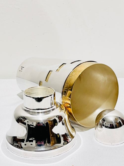 BRITISH PATENTED DIAL A DRINK SILVER PLATED COCKTAIL SHAKER C1930 - ADDITIONAL PHOTO 5