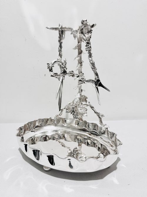 antique silver plated grapes stand by mappin webb c1880 - CATEGORY: ANTIQUE SILVER - DATED 1880