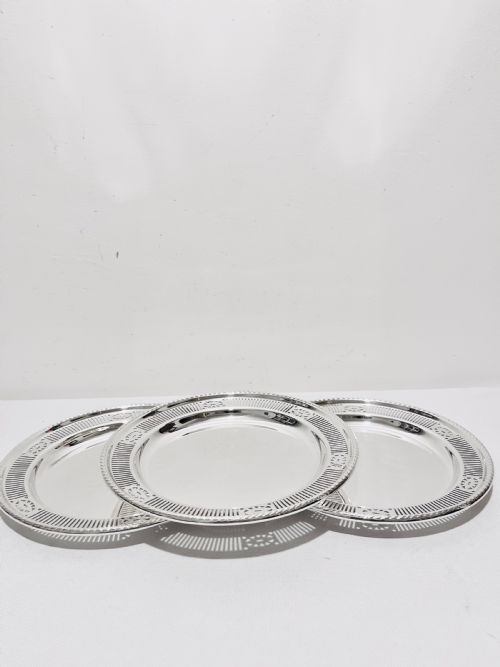 ANTIQUE SILVER PLATED THREE TIER CAKE STAND C1910 - ADDITIONAL PHOTO 2