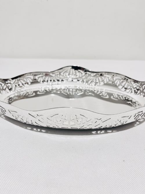 ANTIQUE SILVER PLATED TWO TIER CAKE STAND C1910 - ADDITIONAL PHOTO 3