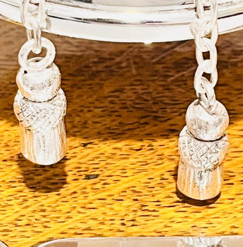 ANTIQUE SILVER PLATED AND OAK DINNER BELL C1890 - ADDITIONAL PHOTO 3