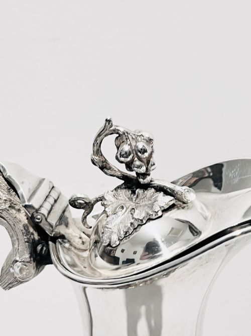 UNUSUAL ANTIQUE SILVER PLATED CLARET JUG C1870 - ADDITIONAL PHOTO 3