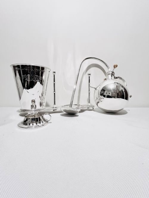 RARE ANTIQUE SILVER PLATED COFFEE MACHINE MAKER C1880 - ADDITIONAL PHOTO 4