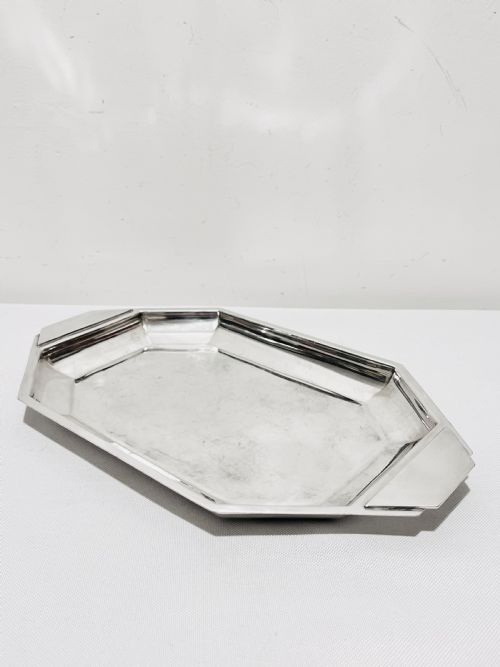 ART DECO SILVER PLATED TEA SET WITH ORIGINAL MATCHING TRAY C1920 - ADDITIONAL PHOTO 4