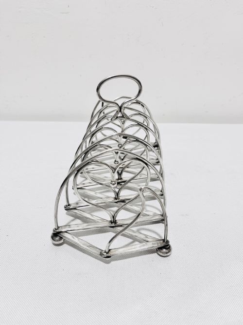ANTIQUE SILVER PLATED EXPANDING HEARTS TOAST RACK BY ASPREY C1900 - ADDITIONAL PHOTO 1