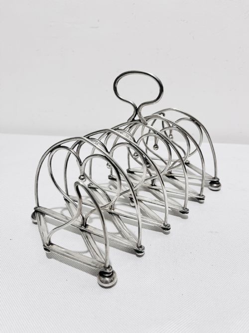 ANTIQUE SILVER PLATED EXPANDING HEARTS TOAST RACK BY ASPREY C1900 - ADDITIONAL PHOTO 3
