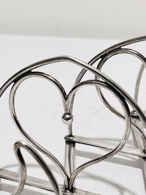 ANTIQUE SILVER PLATED EXPANDING HEARTS TOAST RACK BY ASPREY C1900 - ADDITIONAL PHOTO 5