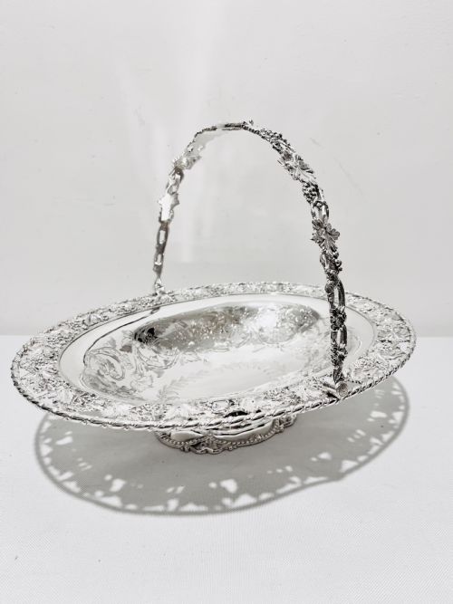 antique silver plated basket by martin hall co c1880 - CATEGORY: ANTIQUE SILVER - DATED 1880