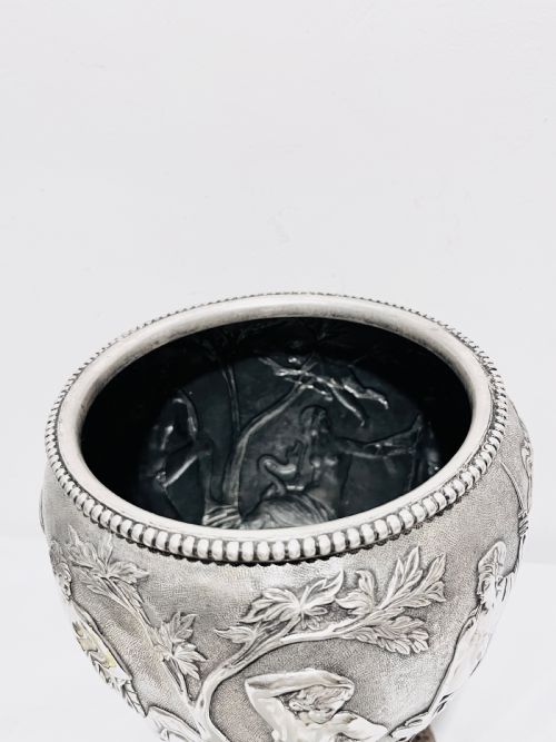 ANTIQUE SILVER PLATED AND GILT PLANTER C1880 - ADDITIONAL PHOTO 5