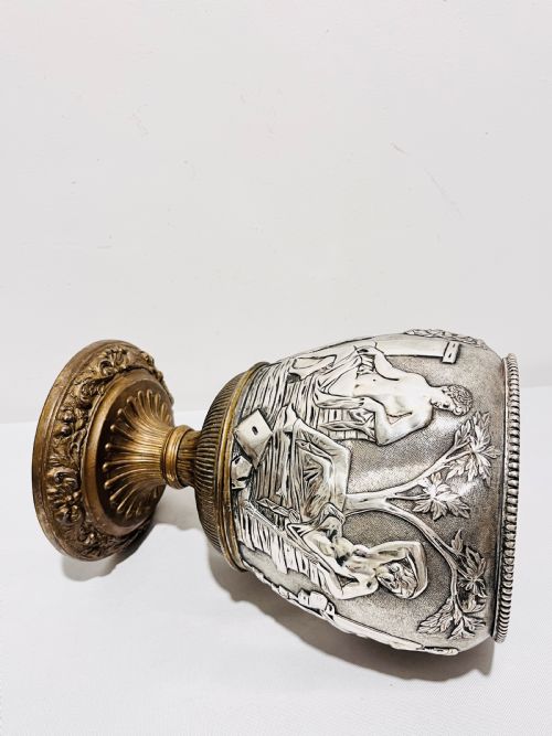ANTIQUE SILVER PLATED AND GILT PLANTER C1880 - ADDITIONAL PHOTO 6