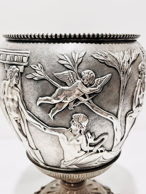 ANTIQUE SILVER PLATED AND GILT PLANTER C1880 - ADDITIONAL PHOTO 7