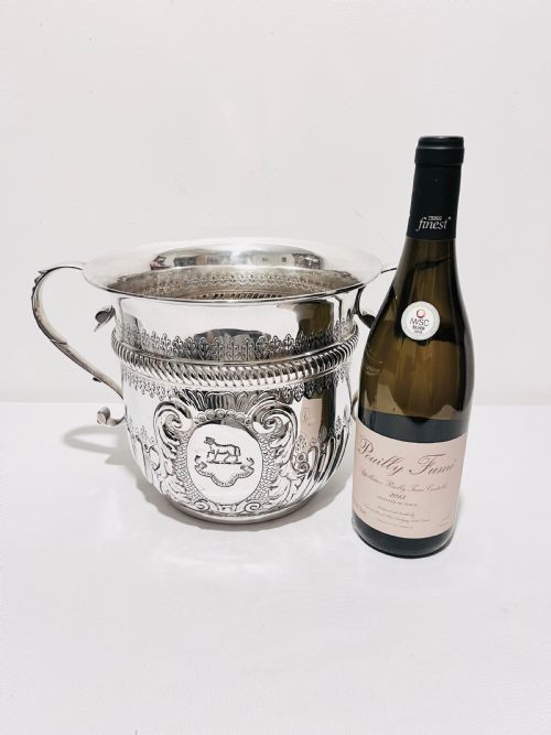 NOVELTY ANTIQUE SILVER PLATED WINE COOLER BY ELKINGTON CO C1880 - ADDITIONAL PHOTO 1