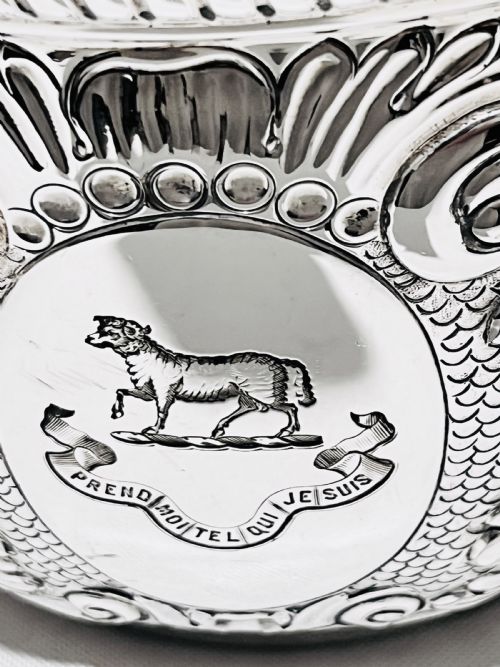 NOVELTY ANTIQUE SILVER PLATED WINE COOLER BY ELKINGTON CO C1880 - ADDITIONAL PHOTO 3