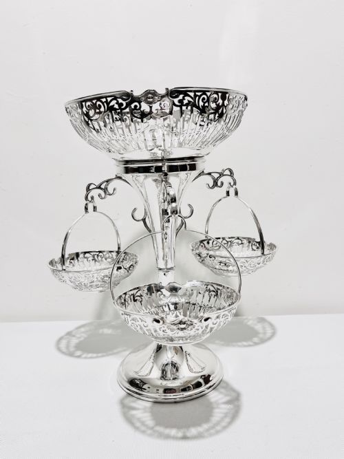 antique silver plated epergne c1900 british made - CATEGORY: ANTIQUE SILVER - DATED 1900
