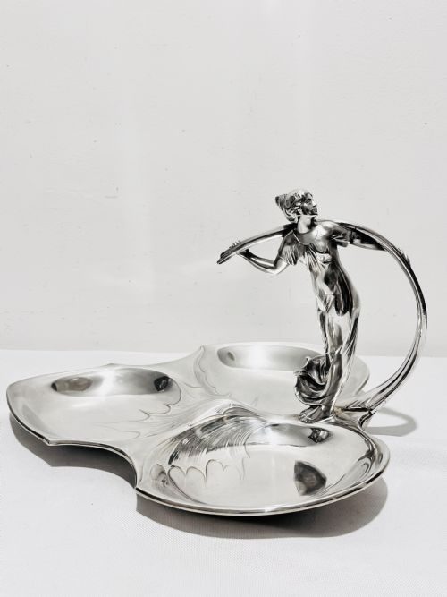 wmf silver plated 3 section dish c1906 - CATEGORY: ANTIQUE SILVER - DATED 1900