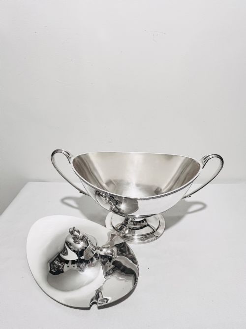 ANTIQUE SILVER PLATED SOUP TUREEN BY WILLIAM HUTTON SONS C1880 - ADDITIONAL PHOTO 4