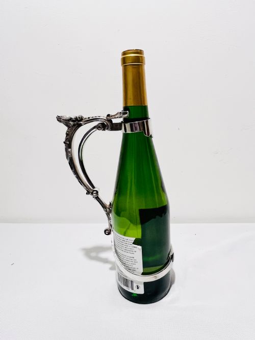 ANTIQUE SILVER PLATED WINE BOTTLE HOLDER C1880 - ADDITIONAL PHOTO 2