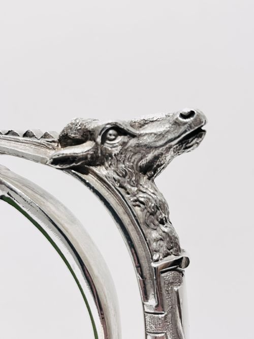 ANTIQUE SILVER PLATED WINE BOTTLE HOLDER C1880 - ADDITIONAL PHOTO 3