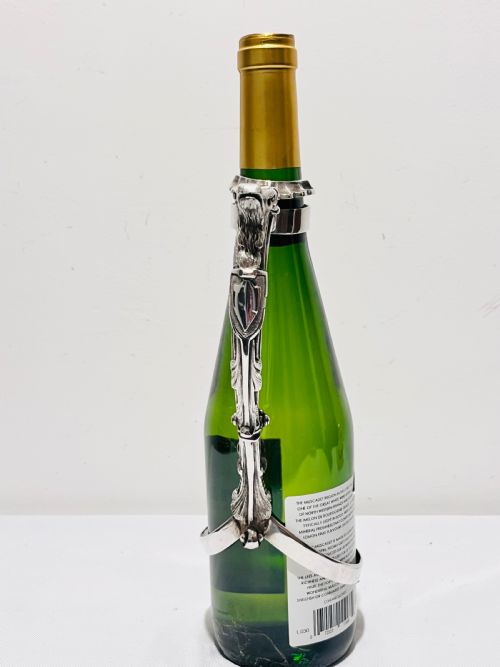 ANTIQUE SILVER PLATED WINE BOTTLE HOLDER C1880 - ADDITIONAL PHOTO 4