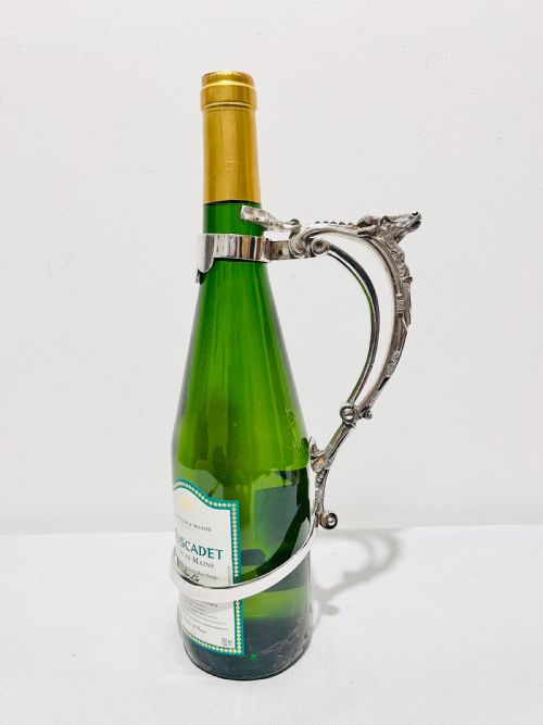 ANTIQUE SILVER PLATED WINE BOTTLE HOLDER C1880 - ADDITIONAL PHOTO 5