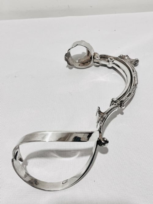 ANTIQUE SILVER PLATED WINE BOTTLE HOLDER C1880 - ADDITIONAL PHOTO 6