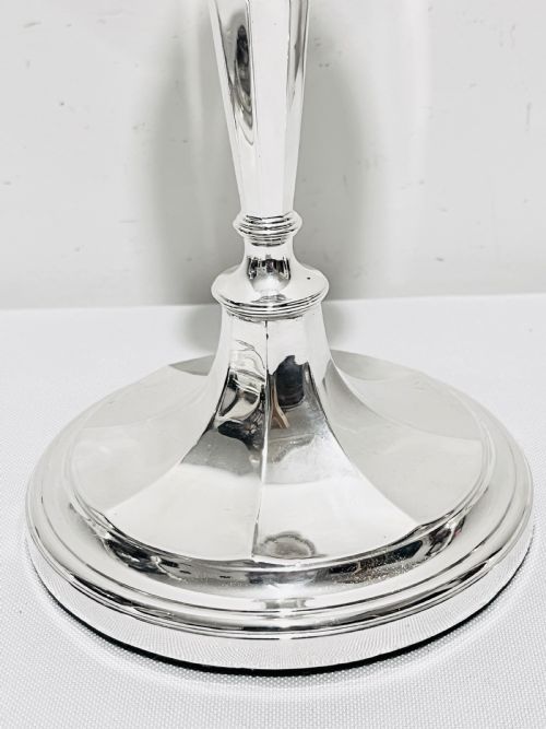 ANTIQUE SILVER PLATED SUITE OF 5 LIGHT CANDELABRA AND SET OF 4 CANDLESTICKS C1910 - ADDITIONAL PHOTO 2
