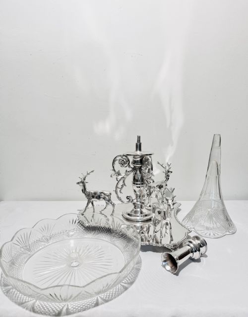 ANTIQUE SILVER PLATED CENTREPIECE WITH STAGS BY JAMES DIXON SONS C1880 - ADDITIONAL PHOTO 7