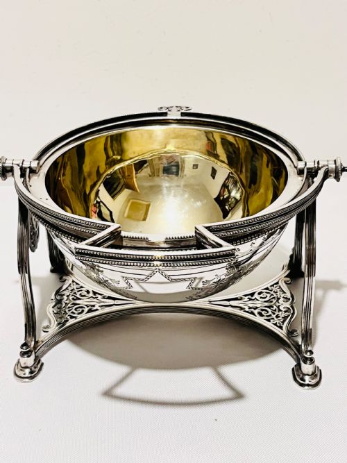 ANTIQUE SILVER PLATED AND CUT GLASS BISCUIT BOX C1870 BY COOPER BROS OF SHEFFIELD - ADDITIONAL PHOTO 10